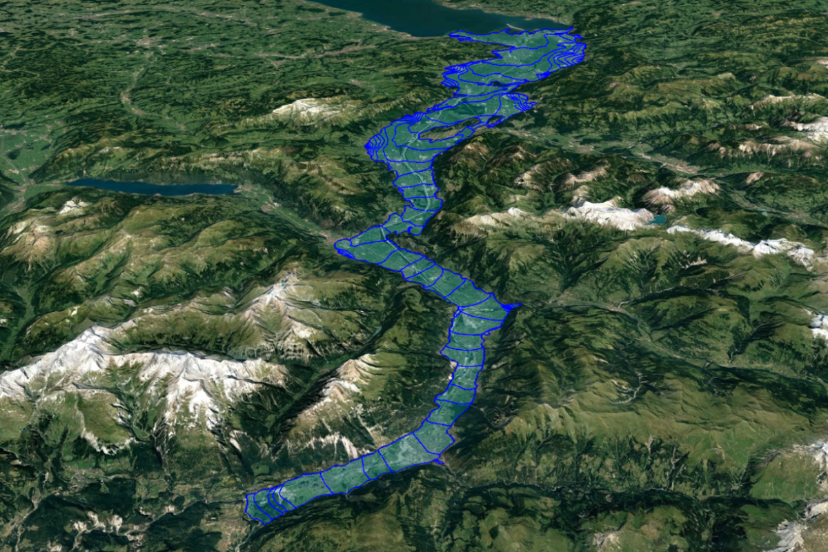Simulierte Isohypsen Grundwassermodell Alpenrhein von Chur bis Bodensee (Kt. Graubünden, Kt. St.Gallen, Liechtenstein & Land Vorarlberg)