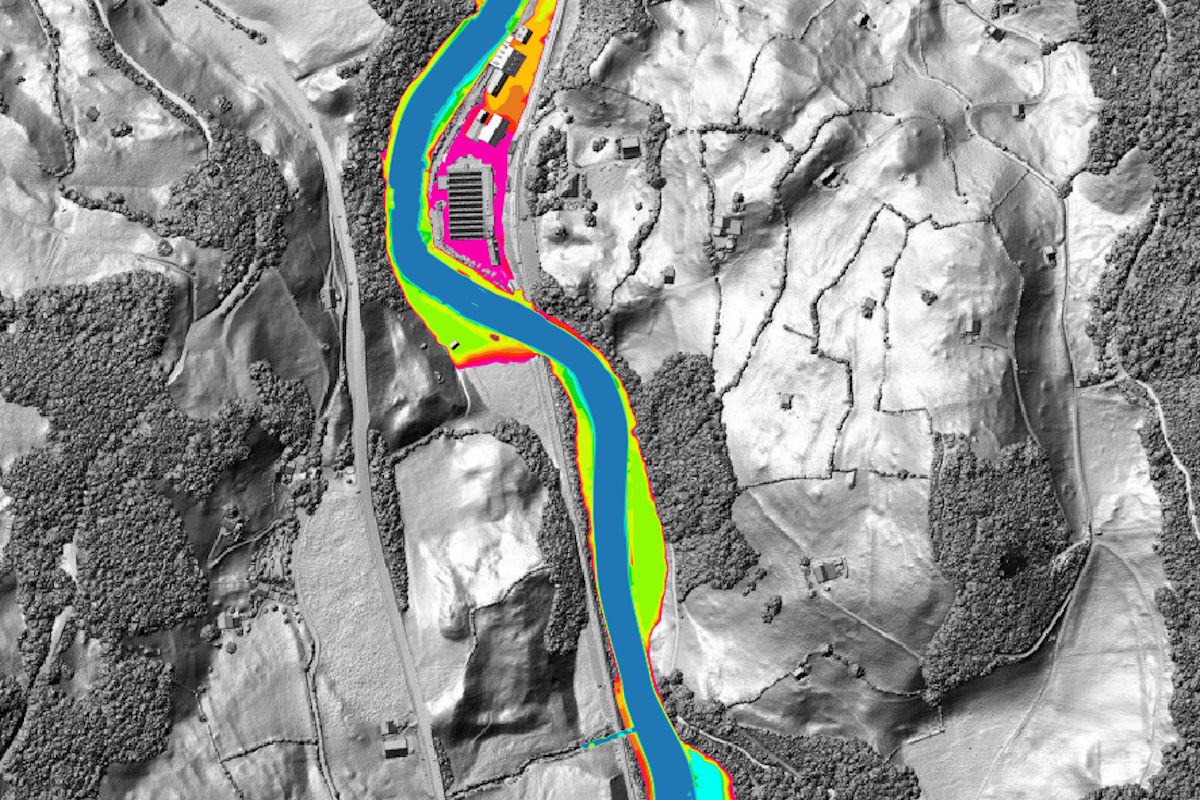 2D flood modelling at the River Linth, Canton Glarus
