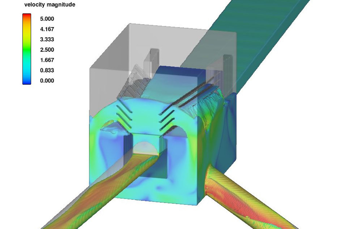 2-phase simulation of a spillway, Canton Baselland